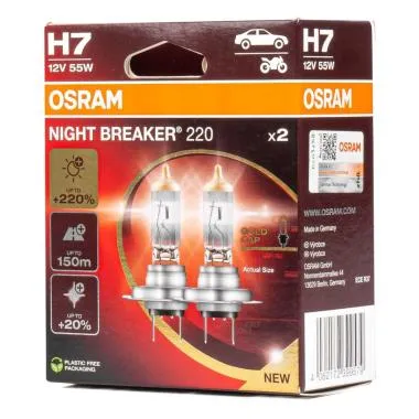 Bec cu halogen Osram H7 12V 55W PX26d NIGHT BREAKER 200 /2 buc - O-64210NB220-2HB DUO