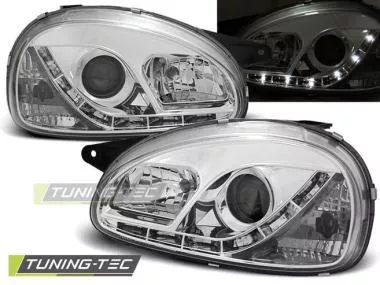 Faruri cu Daylight Chrome pentru Opel Corsa B 02.93-10.00 Tuning-Tec - LPOP55